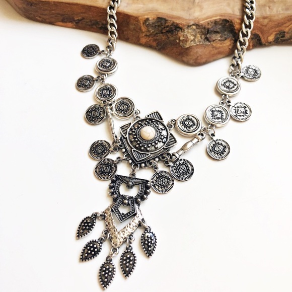 New York & Company silver coin statement necklace - Picture 3 of 3